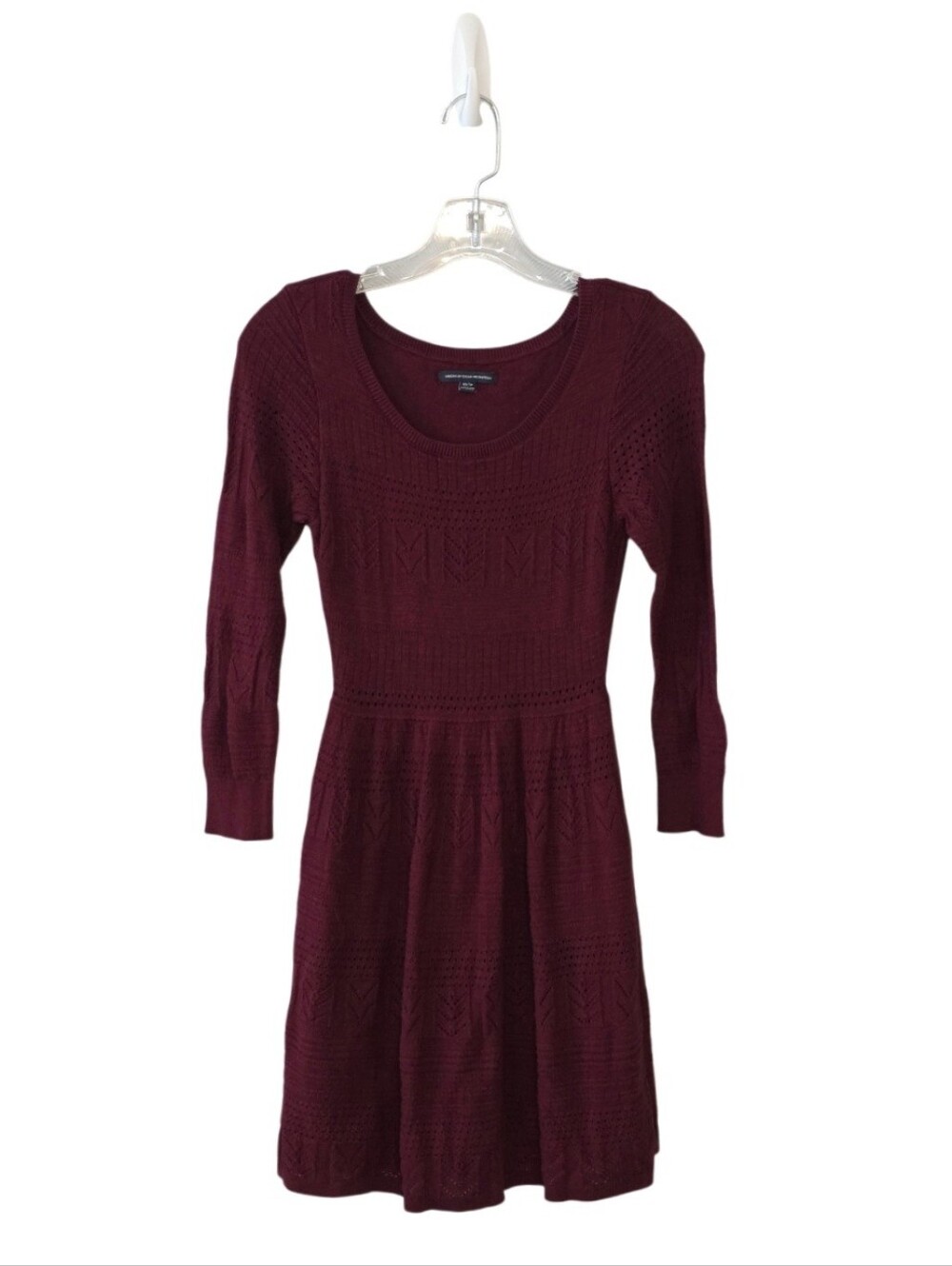 Women's American Eagle Outfitters Maroon Burgundy Knit Sweater Dress Size XS
